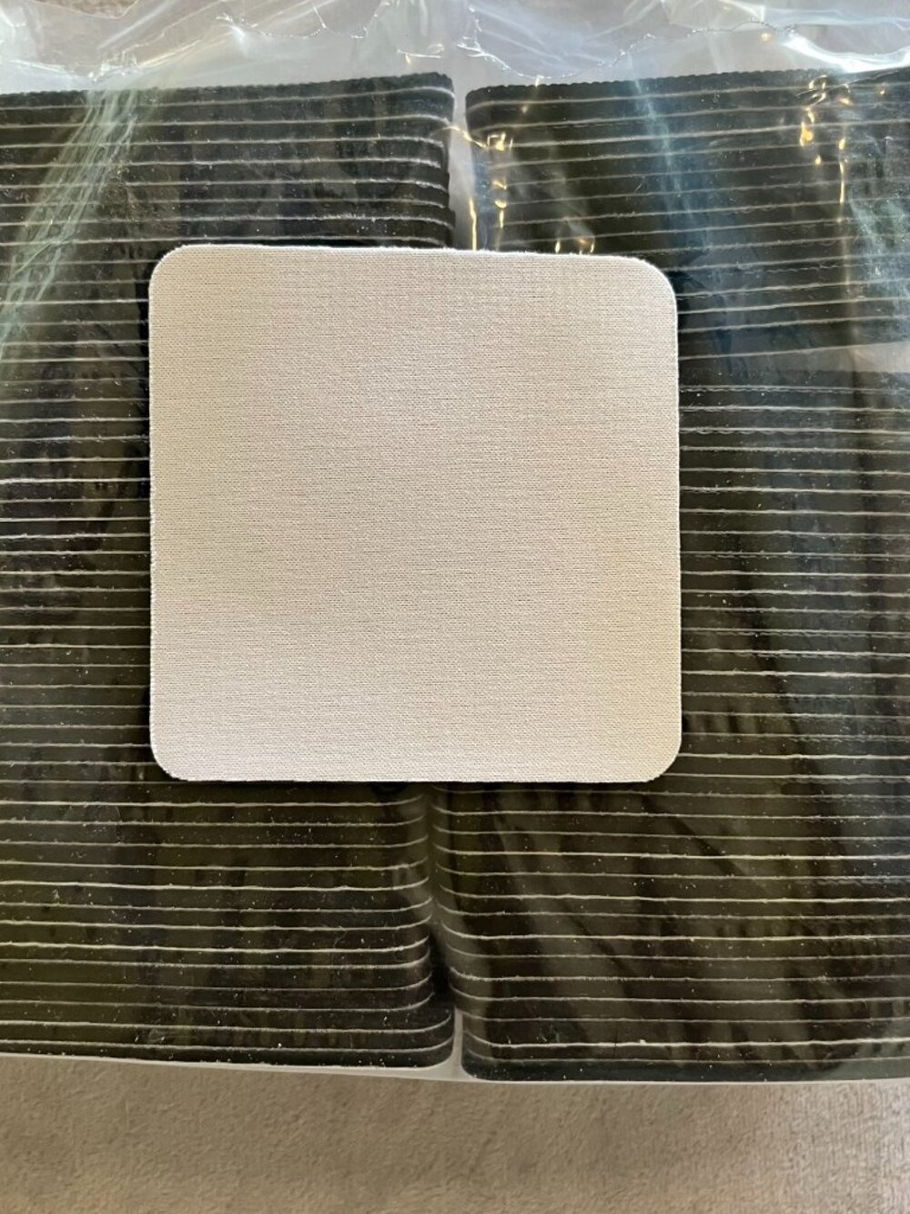 100 PCS Sublimation Blank Cup Coasters 4X4 Inch Square Blank Cup Mat Rubber